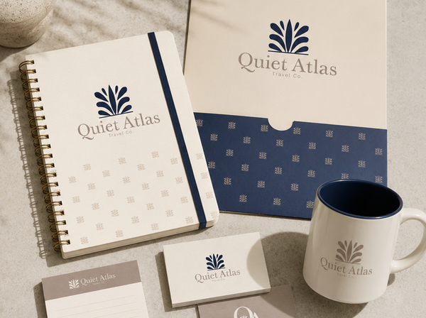 Quiet Atlas – Pre-Made Travel Brand Identity & Logo Kit